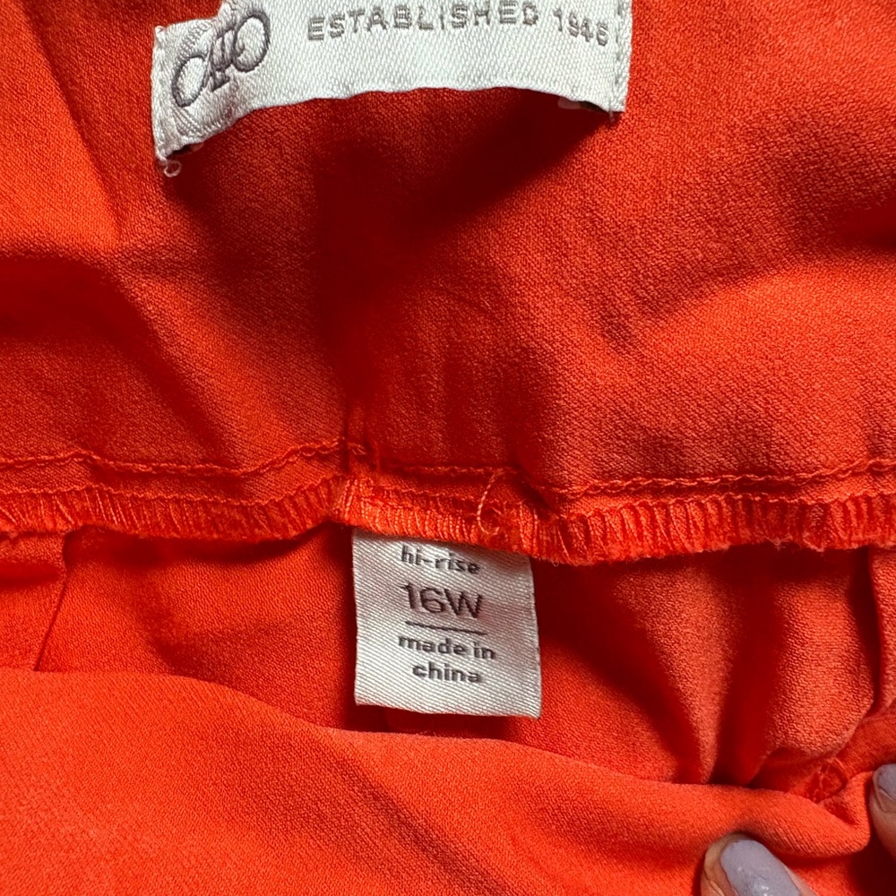 Bright Orange High-Rise Pants